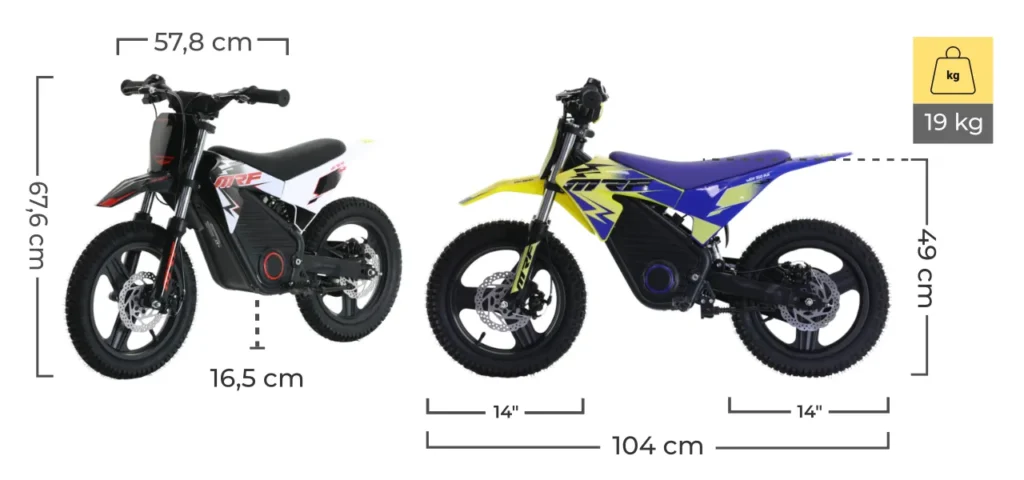 Wymiary Pitbike MRF eJOY 350MX