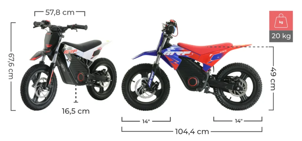 Wymiary Pitbike MRF eJOY 500MX