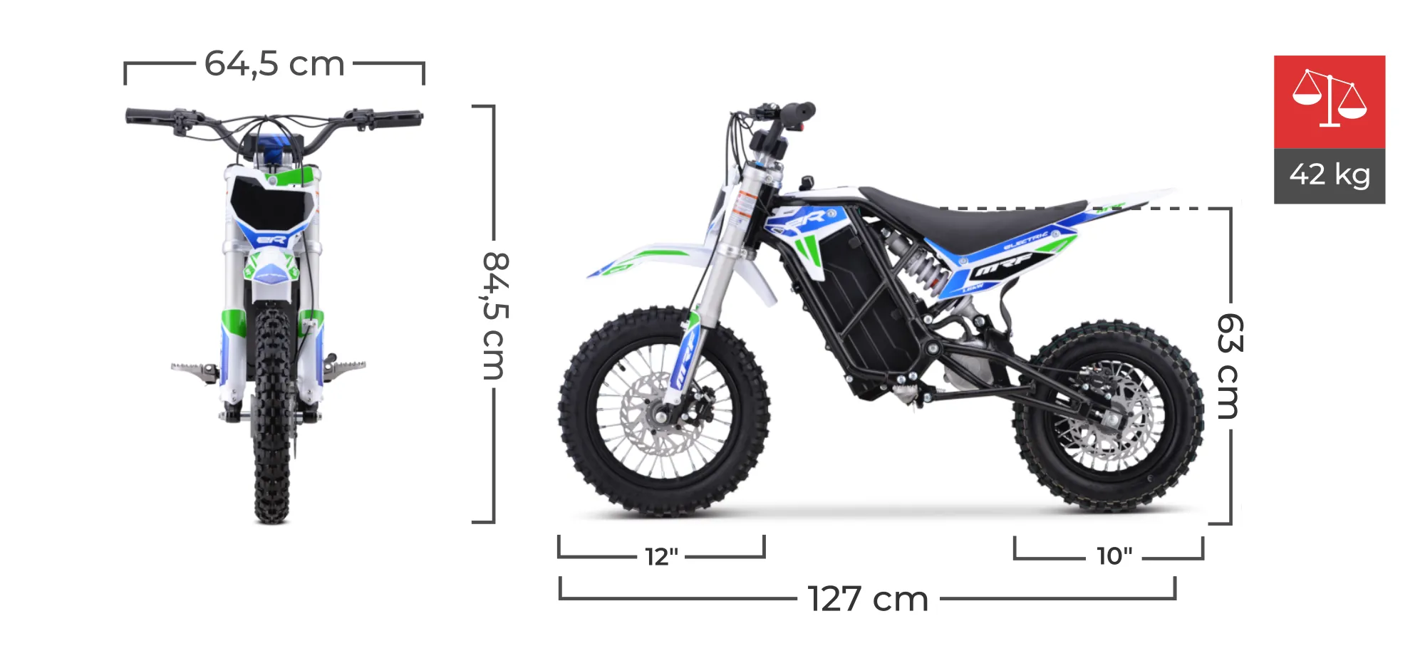 Pit Bike MRF eR 1.6 MX wymiary