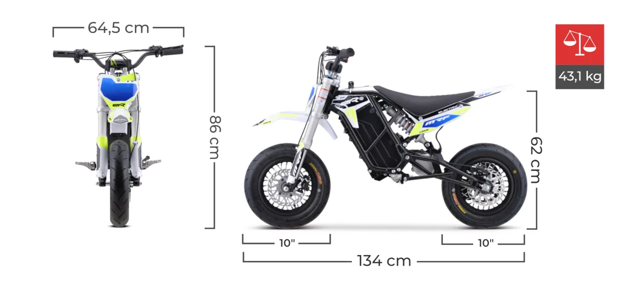 Pit Bike MRF eR 1.6 SM wymiary