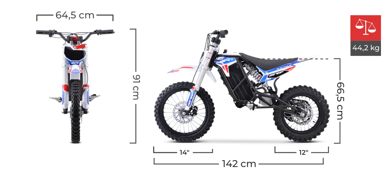 Pit Bike MRF eR 2.0 MX wymiary